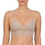 DKNY Women's Modern Lace Racerback Bralette Bra, Foam Lined Cups, Champagne, Small