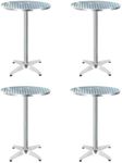 Gardeon 4pcs Outdoor Bar Table Furniture Adjustable Aluminium Cafe Table Round