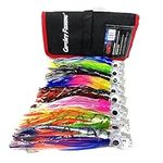 Capt Jay Fishing trolling Lure (9 inch) 8pcs Package Fishing trolling Lure Offshore Big Game trolling Lure for Marlin Tuna Mahi Wahoo. (8 Mixed Colors, 8 Pcs)