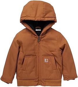 Carhartt Boys' Hooded And Insulated Active Jacket Brown 4T