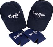 Ann Arbor T-shirt Co. Captain & First Mate | Matching Baseball Caps and Beer Can Holder Navy