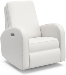 Storkcraft Santa Monica Power Recliner Swivel Glider (Ivory Basketweave) – GREENGUARD Gold Certified, CertiPUR-US Certified Foam, Effortless Electronic Power Recline, USB-A & USB-C Charger