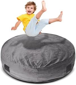 Homewell 4 Ft Round Crash Pad – Soft Velvet Cover Sensory Crash Pad for Kids with Durable Shock-Absorbing Foam, Machine Washable Cover, Ultimate Comfort and Safety for Kids, Adults and Pets (Gray)