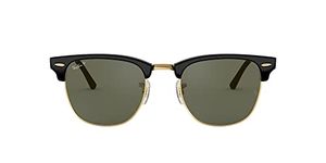 Ray-Ban RB3016 Clubmaster Square Sunglasses, Black/Polarized G-15 Green, 51 mm