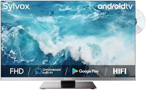 SYLVOX 12 Volt TV, 22" Smart TV with DVD Player Built in, 1080P Android TV with Google Play, ATSC NTSC WiFi Bluetooth HDMI USB, AC/DC Powered, 12V TV for RV Camper Boat Coastal Home (Marine Series)