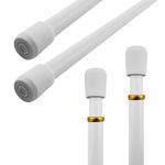 spring tension rods, 7/16 inch thick, just twist to fit, 4 pack, by Amazing Drapery Hardware (18-28 inch, 4 pack, white)