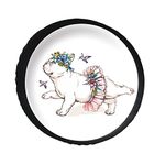 Phelika Cute French BulldogSpare Tire Cover PVC Leather Wheel Protectors Weatherproof Universal Dust-Proof for Trailer Rv SUV Truck Camper Travel Trailer Accessories 15 Inch