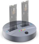 GODO NVMe/SATA M.2 Duplicator Dual-Bay Offline Clone USB C to NVME/SATA Docking Station for M2 SSD M Key and B+M Key Hard Drives Enclosure, Tool Free Aluminum10 Gbps USB3.1 Gen2 Type-C Adaptor