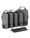 BAGSMART 2/4/6-Piece Compression Packing Cubes Set for Suitcases Backpack, Travel Organisers Bags for Luggage, Holiday Travel Essentials Accessories, Black