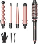 Wavytalk Curling Wand, 5 in 1 Curling Tongs Set with Curling Brush and 4 Interchangeable Ceramic Curling wand (13-32 mm), Heat-Resistant Glove 2 Hair Clips Hair Styling Tool for Long Medium Short Hair