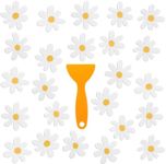 Chiisong 24 Pcs Flower Non Slip Bathtub Sticker Daisy Skidproof Shower Sticker Anti Slip Shower Decals Bathe Treads Adhesive Appliques Scraper Bright Flower Adhesive Decal for Bathroom Decor(White)
