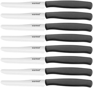 warmot® Steak Knives, Steak Knives Set of 8, High Carbon Stainless Steel Steak Cuts Serrated Blade in Black
