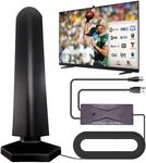 2024 HD Digital TV Antenna Long 580+ Miles Range Support 4K 8K 1080p Smart TV tv and All Older TV's with Indoor Smart S Powerful Amplifier Signal Booster - 9.8ft HDTV Cable