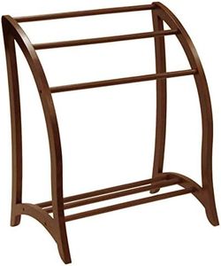 Contemporary Home Living 36" Walnut Brown Solid Organization Blanket Rack