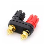 SS ROBOTICS 5 MM Thread Double Banana Connector,Gold-Plated Banana Sockets For Speaker Terminal Binding Post, Terminal Binding Post Practical 4 cm Length for Sound Console (1Pcs Set) (Black & Red)