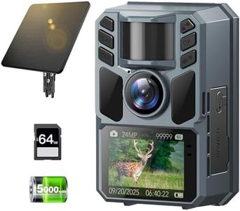 FKPCAM Trail Camera 4K 64MP with 5000mAh Rechargeable Battery 64GB Micro Memory Card IP67 Waterproof, Night Vision, Motion Activated, Solar Powered Wildlife Hunting Camera for Outdoor