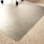 Marvelux 90 x 120cm Durable Eco Friendly Office Chair Mat for Low and Standard Pile Carpets, Rectangular Clear Enhanced Polymer Carpet Protector, Made in the UK