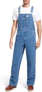 HISEA Mens Denim Bib Overalls, Men's Regular Fit Overall Flex Workwear with Adjustable Straps and Convenient Tool Pockets