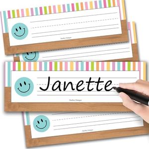 25 Colorful Student Desk Name Tags Classroom - Student Name Tags for Desks, Desk Name Plates for Classroom, Classroom Name Tags for Desk, Locker Name Tags for Classroom, Teacher Name Plate for Desk