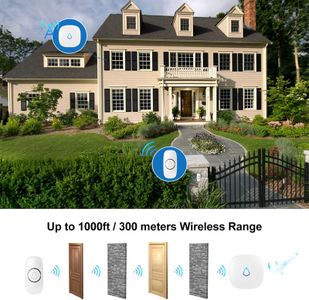 SECRUI Wireless Doorbell – Waterproof, 1000ft Range, 58 Chimes, White