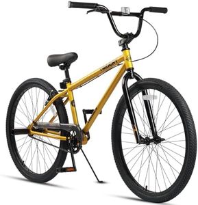 cubsala 24 Inch BMX Race Bike Trident Bicycles Beginner-Level to Advanced Riders with 2 Pegs Trick Cycling and Professional Riding, Gold