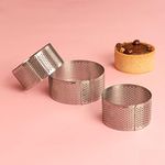 Rena Germany - Perforated Tart Ring - Tart Ring for Baking - Round Tart Mould - Cake Mousse Ring Mold - 3 Pieces Set (60x20 mm)