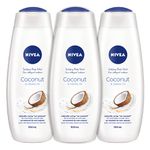 NIVEA Coconut & Jojoba Oil Body Wash, 3x500mL