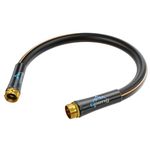 Non-Expandable Leader Hose 3 ft x 5/8", Short Garden Hose, Rubber Water Hose, Heavy Duty, No Kink, Flexible Garden Hose with Swivel Handle, Male to Female Fittings, Burst 600 PSI,Without Nozzle