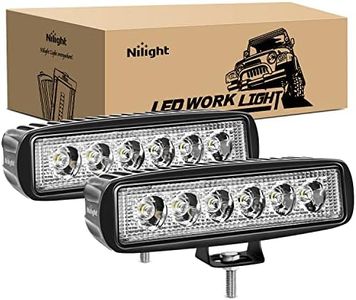 Nilight LED Light Bar 2PCS 18W 6Inch Flood LED Pods Offroad Fog Light Waterproof for Boat SUV ATV 4WD Car Truck Golf Cart 12V 24V,2 Years Warranty