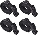 Utility Straps with Buckle 78" Lx 1" W Quick-Release Adjustable Nylon Straps for Backpack Tactical Lashings Camping Gear Sleeping Bag Mattress Conveyor Belt Luggage Black 4 Pcs