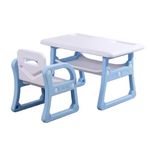 Metreno Kids Study Table and Chair Set 2 to 10 Years Kids Study Desk Organizer with Storage Drawing Table for Kids Multifunctional Desk Set for Toddlers Learning & Writing Activity Table (Blue)