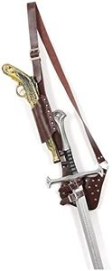 HZMAN Brown Adjustable Sword Frog Medieval Sword Holster LARP Clothing Accessory Frog Sword Strap（It Does not Include Props Guns and Swords）