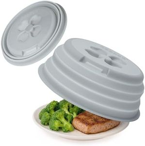 haakaa Collapsible Silicone Microwave Splatter Cover for Food, Vented Lid with Easy-Lift Grip, Plate & Bowl Cover, Steamer or Colander, Dishwasher Safe, Heat Resistant