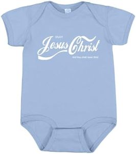 Enjoy Jesus Christ Shirt   – Thou Shalt Never Thirst, Funny Christian Gifts for Men Women, Faith Apparel Inspirational Baby Creeper Boys Girls Infant Graphic Bodysuit, Light Blue, 6M