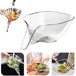 Multi-Functional Drain Basket, Drainage Basket Funnel, Multifunctional Fruit Vegetables Draining Bowl, Multifunctional Drain Basket, Kitchen Sink Drain Basket, for Washing Vegetable Fruit Salad