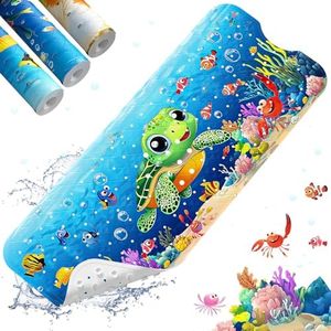 XIYUNTE Baby Bath Mat for Tub Non Slip Kids Bath Mat - 40''x16'' Extra Long Kids Bath Tub Mat Non Slip, Eco-Friendly Toddler Bath Mats with Suction Cups for Secure Grip, Easy to Clean & Easy Drying