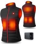 UNBON Heated Vest Women with Battery Pack, Women's Heated Vest Rechargeable Lightweight Electric Vest Heated Jacket for Women (CA/US, Alpha, Large, Regular, Regular, Black)