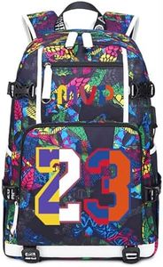 Yunzyun Basketball Player J-ordan Multifunction Backpack Travel Laptop Fans bag For Men Women, Purple Pattern - 5, Free Size