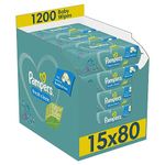 Pampers Fresh Clean Baby Wipes 15 Packs of 80 = 1200 Baby Wet Wipes, Baby Scent, Also Great For Hands And Face