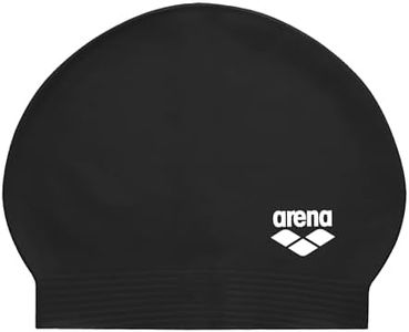 Arena Unisex Adults Soft Latex Swim Cap for Training and Fitness Swimming, Elastic Bathing Cap for Long Hair, Reinforced Edge, Black