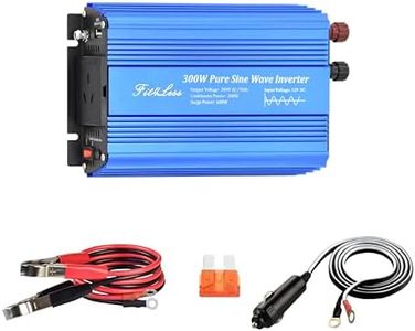 Fit4Less Pure Sine Wave Power Inverter 300W Rated Power and 600W Surge Power, Input DC12V Output AC240V/50Hz with SAA Socket and USB DC5V Output. (300W)