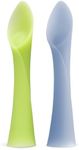 Olababy 100% Silicone Soft-Tip Training Spoon for Baby Led Weaning 2pack (Kiwi/Blueberry)