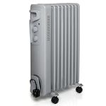 Futura Oil Filled Radiators Free Standing 2000W, Electric Oil Heater with 3 Heat Settings, Electric Heater Energy Efficient Thermostat, Oil Filled Radiator Ideal for Home and Office Use