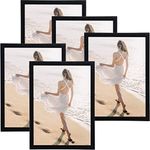 5x7 Picture Frame Black 5 Pack 5 by 7 Photo Frames Set for Wall or Tabletop Display