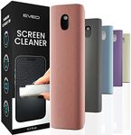 EVEO Screen Cleaner Spray and Wipe - Computer Screen Cleaner, Laptop Screen Cleaner, MacBook & iPad Screen Cleaner, iPhone Cleaner, Car Screen Cleaner, 2in1 Touchscreen Mist Cleaner-(0.3 oz) Rose Gold