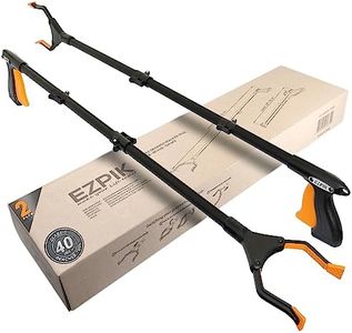 2 x EZPIK® 40" Reacher Grabber Pickup Tool + Grabbers for Elderly Grab It Reaching Tool Heavy Duty - Trash Picker Upper Tool - Claw Grabber Pickup Tool - Arm Extender Grabber (2 Pack)