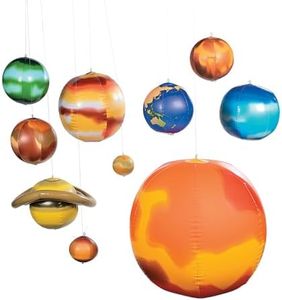 Fun Express Inflatable Solar System Model Kit - 10 Piece Educational Space Toys Set with Planets & Sun for Kids | Perfect for Science Classroom Decor, Space Themed Party Decorations & Bedroom Display