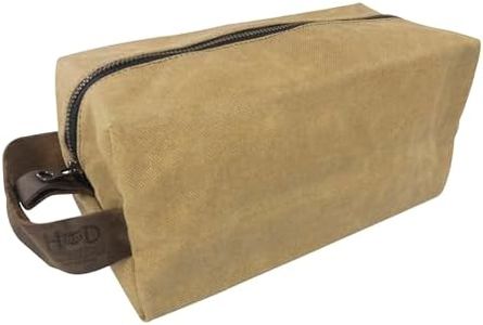 Hide & Drink, Travel Square Dopp Kit for Toiletries, Compact Bag, Handbag, Rustic Toiletry Bag, Waxed Canvas, Handmade