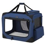 Feandrea Foldable Pet Carrier Bag, Portable Cat Dog Carrier, Soft Sided Pet Travel Carrier with Breathable Mesh, with Handles, Storage Pockets, 81 x 58 x 58 cm, Dark Blue PDC80Z