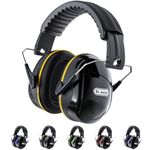 Dr.meter Noise Cancelling Headphones for Adults Kids, Adjustable 31dB Hearing Protection Ear Muffs Kid Autism Sensory, Safety Earmuffs for Yard Work, Mowing or Range -Black Orange